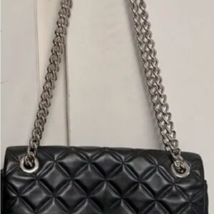 Black Quilted Chain Shoulder Bag